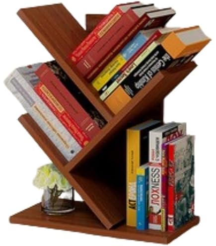 Amazon.co.jp: 本棚ツリー型独立式書棚竹製デスク上置棚省スペース